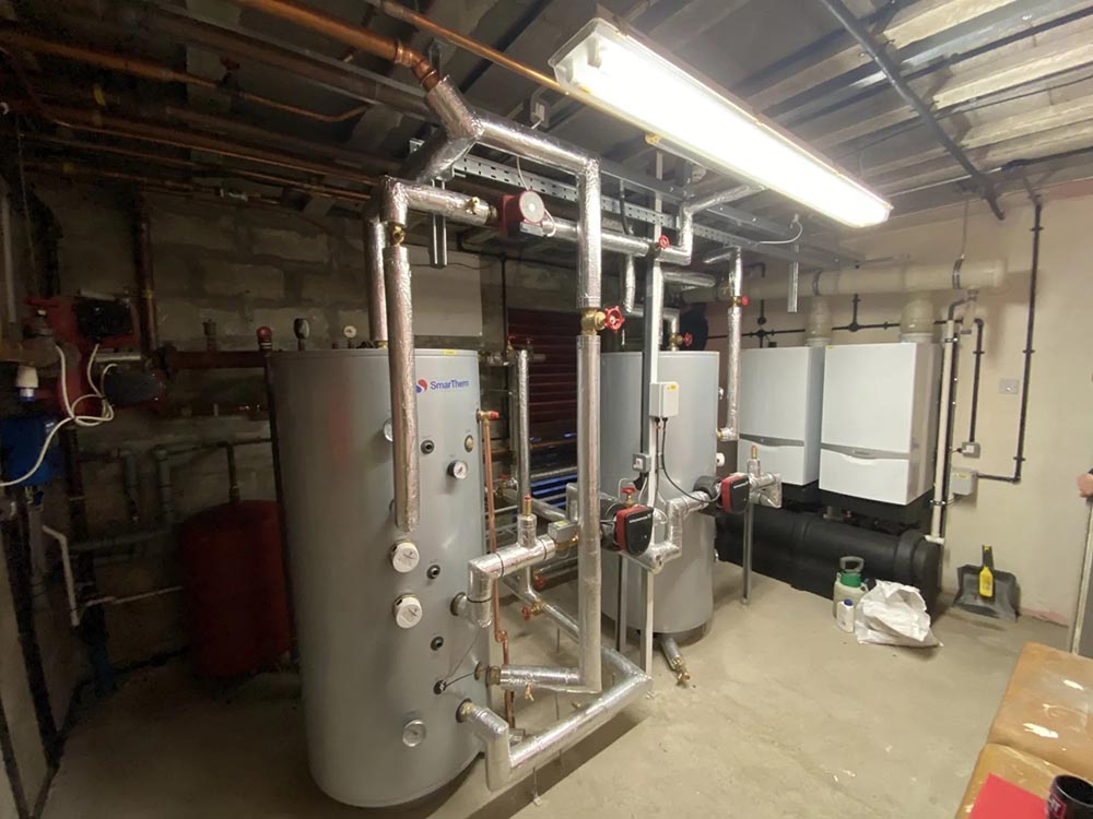 Two newly installed water heater in a college